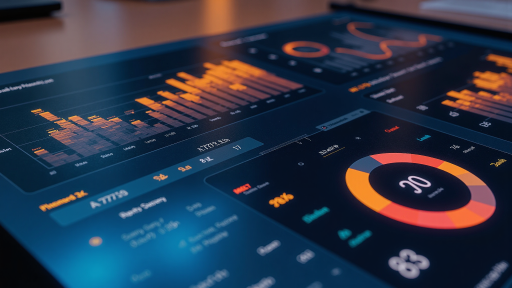 数据分析平台界面截图，显示各种图表和数据可视化组件，仪表板设计，多维度数据分析，专业数据展示